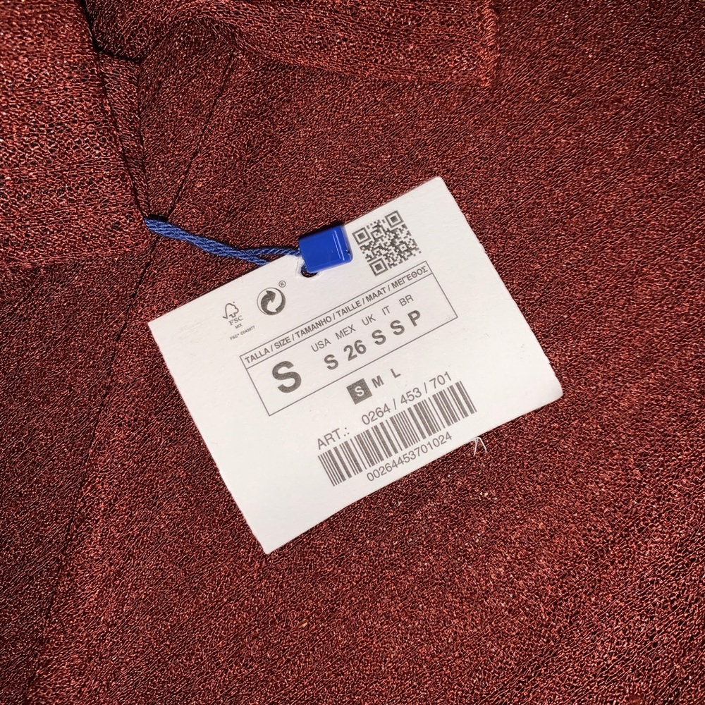 Zara Circular Rust Wide Leg Pants trousers - Picture 5 of 5